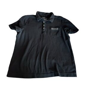 Loomstate Black Short Sleeve Polo Shirt